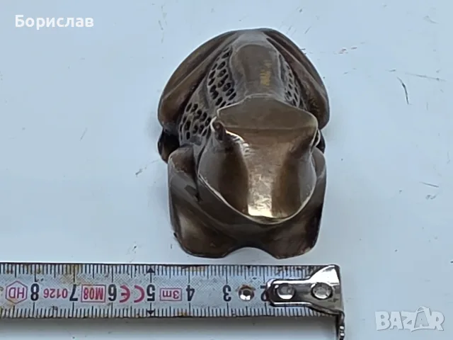 Бронзова статуетка - жаба, снимка 3 - Декорация за дома - 55607335