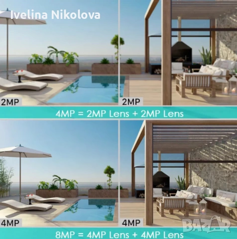 Камера за наблюдение 4K Ultra HD,8MP,датчик за движение,нощно виждане,двупосочна аудио връзка, снимка 4 - IP камери - 54491332