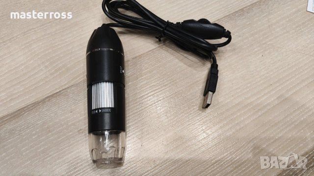 USB микроскоп 1600X с регулируемо LED осветление и стойка, снимка 2 - Друга електроника - 55237296