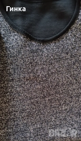 Дамска черна блуза с ламе , снимка 3 - Блузи с дълъг ръкав и пуловери - 54229611