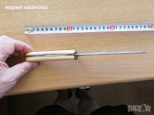 Стар нож 4 мм дебело острие, снимка 4 - Ножове - 55456993