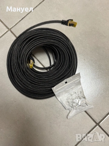 LAN / Ethernet кабел с оплетка + щипки