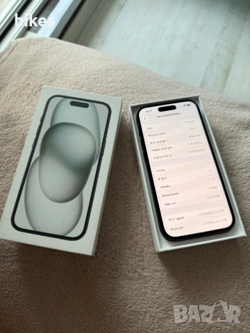 iPhone 15 Black 128gb ГАРАНЦИОНЕН 87%🔋 370€, снимка 2 - Apple iPhone - 54645507