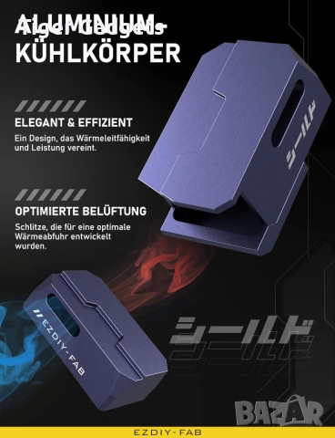 EZDIY-FAB Shield Series 8-Pin PCIe GPU Power Adapter 90° Reverse Type Purple – комплект 2 броя, снимка 4 - Други - 54620647