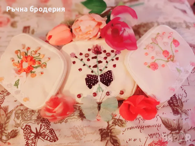 Несисери с 3D бродерия, дантела и мъниста, снимка 2 - Портфейли, портмонета - 55302095