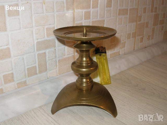 Бронзов Свещник, снимка 6 - Антикварни и старинни предмети - 55185035