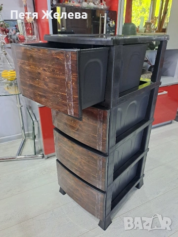 Пластмасов шкаф с четири чекмеджета 45/90/35см, снимка 4 - Шкафове - 55215905