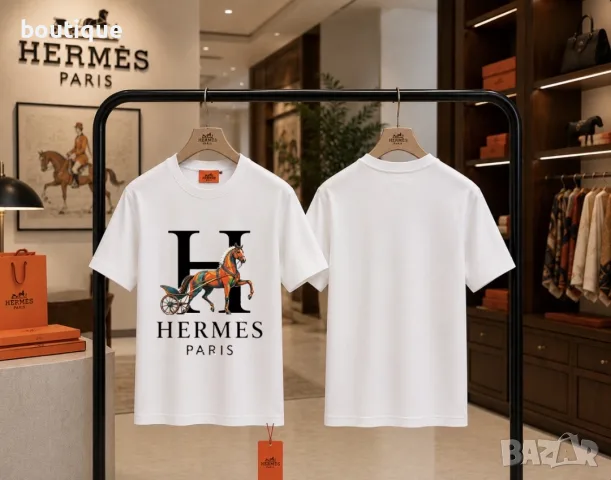 мъжки тениски Hermes 100% памук, снимка 6 - Тениски - 55362548