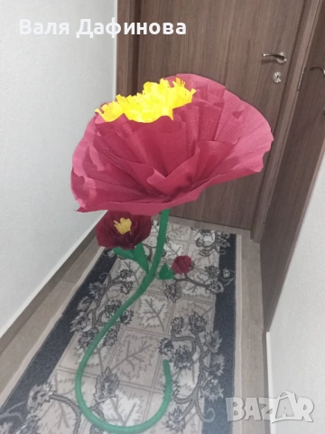 Ръчно изработени цветя от креп хартия, снимка 3 - Изкуствени цветя - 54147197