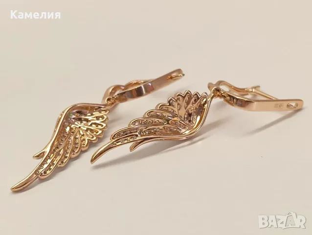 Руско злато. Обеци с брилианти. , снимка 9 - Обеци - 55479600