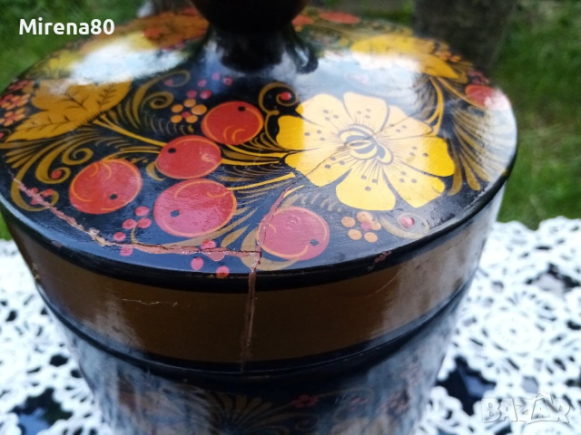 ХОХЛОМА - голям буркан, снимка 5 - Антикварни и старинни предмети - 54496105