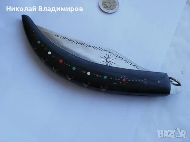 Сойка български голям 34 см. стар от рог джобен нож Габрово ножче, снимка 13 - Ножове - 55337254