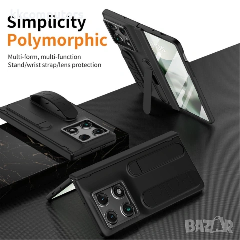 Калъф за Motorola Razr Fold 5G с Визитник, Стойка, Каишка и Протектор – 5 цвята, снимка 10 - Калъфи, кейсове - 54697666