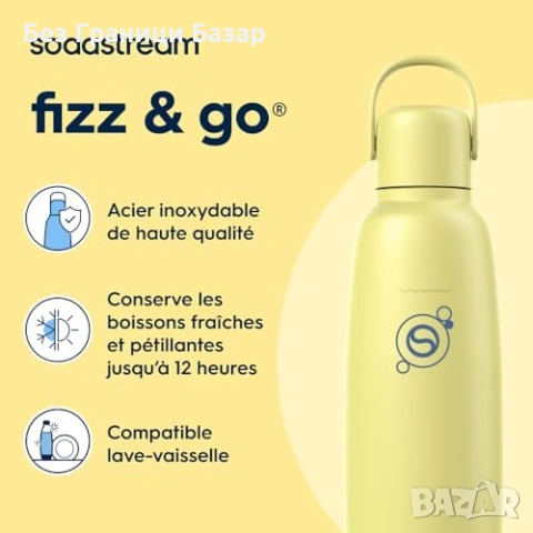 Нова Sodastream бутилка 0.9L двойна изолация стомана за газирани напитки, снимка 2 - Други - 53972929
