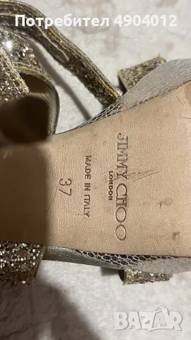 Оригинални дамски токчета Jimmy Choo с брокат, снимка 4 - Дамски обувки на ток - 55492471