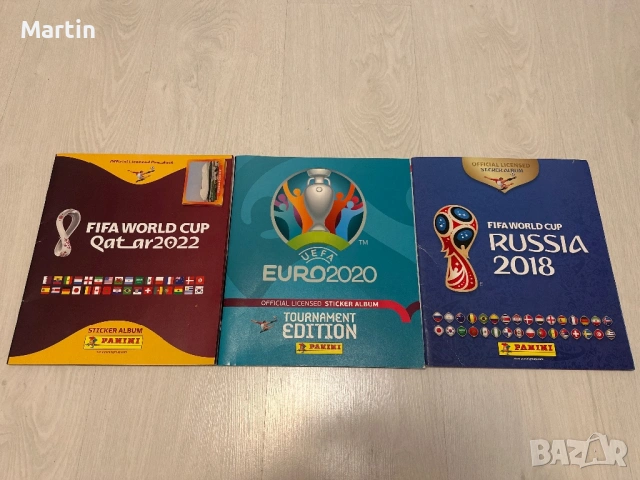Албум FIFA WORLD CUP QATAR 2022, UEFA EURO 2020 и FIFA WORLD CUP RUSSIA 2018 (PANINI)