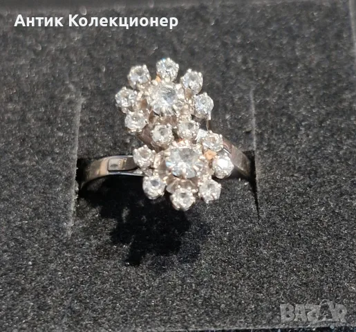 Златен пръстен. 18 Карат. Диаманти. Винтидж
