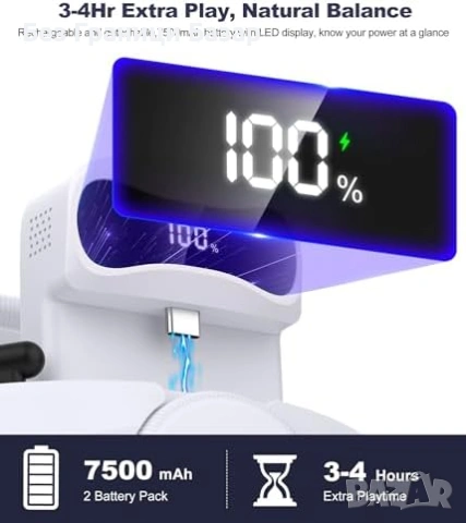 Нова Комфортна VR каишка за Meta Quest 2 Quest 3 3S 7500mAh допълнителна батерия за игри геймъри, снимка 8 - Аксесоари - 54089909