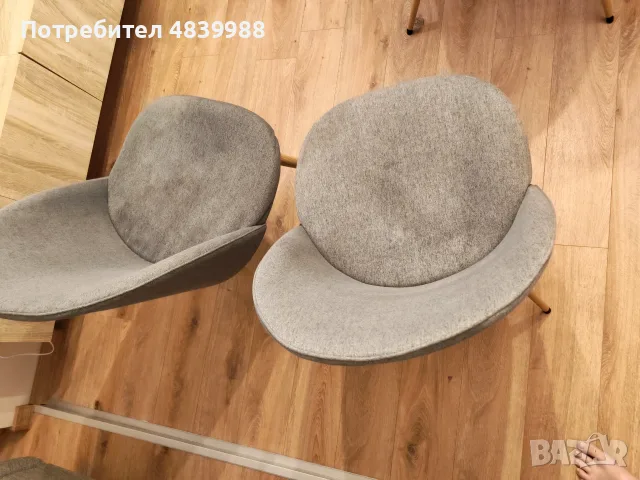 Трапезен стол - цвят сив - 4 бр. , снимка 2 - Столове - 55696260