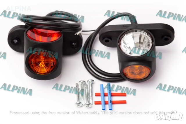 LED габарит/ Лед габаритна светлина 12/24V с 3 SMD диода, късо рамо, бял/жълт/червен, Полски-1 бр.