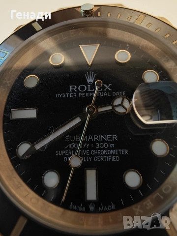 Мъжки часовник Submariner Gold / Black – Автоматик, снимка 11 - Мъжки - 55003654