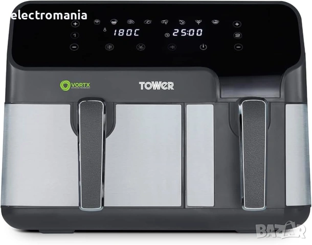 ЧИСТО НОВ!!! фритюрник с горещ въздух Vortx Tower T17099 8,5л + подарък!!!