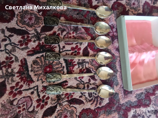 Продавам комплект сребрени лъжици за кафе , снимка 6 - Прибори за хранене, готвене и сервиране - 55144445