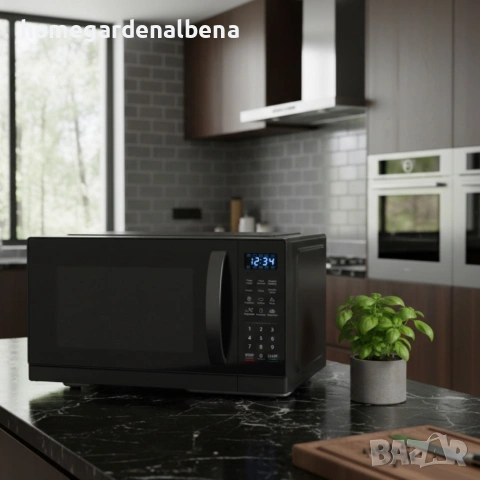 Черна Дигитална Микровълнова Фурна MUHLER 25L – Голяма и Мощна 900W (НОВ МОДЕЛ), снимка 3 - Микровълнови - 54178914