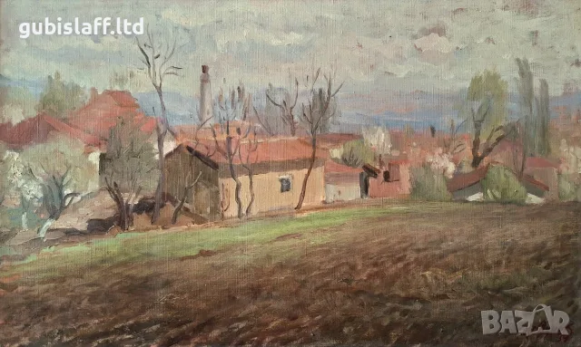 Картина, пейзаж, 1959 г., худ. Жечо Дунев (1926-1975), снимка 2 - Картини - 55685188