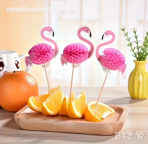 10 броя 3D фламинго декорация за торта мъфини, снимка 2 - Декорация за дома - 54095133