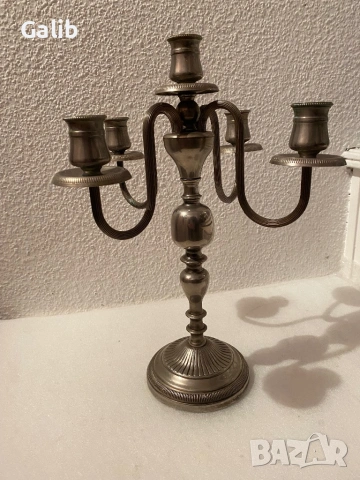 Красив античен Свещник за 5 свещи, снимка 3 - Други ценни предмети - 54127121