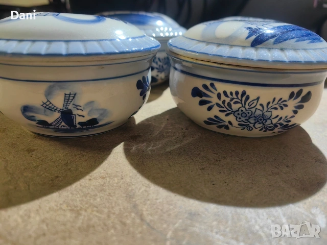 Винтидж порцеланова кутия Delft blue Holland, снимка 4 - Антикварни и старинни предмети - 54582716