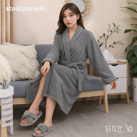Дамски хотелски халат, класически, удобен, топъл, с връзки, мек, снимка 5 - Други - 54125983