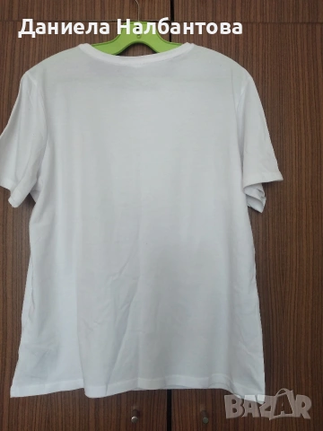 Бяла тениска, размер L , снимка 3 - Тениски - 54246846