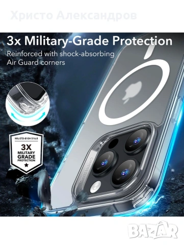 Прозрачен кейс ESR Classic Hybrid (HaloLock) за iPhone 16 Pro, MagSafe #45, снимка 4 - Калъфи, кейсове - 54545286
