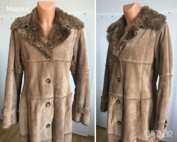 С / М H&M Дамско Палто Естествена Кожа Велур, снимка 10 - Палта, манта - 55675912