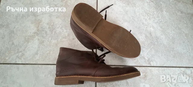 clarks мъжки боти номер 45 обувки кубински боти естествена кожа цвят кафяв, снимка 3 - Мъжки боти - 55509610