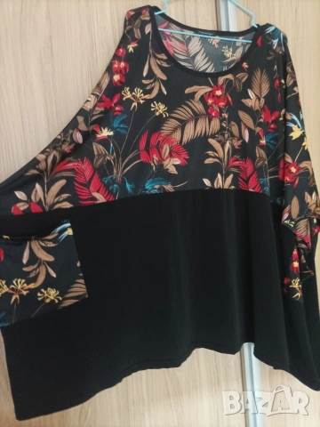 Макси флорална блуза/туника с джобове , снимка 2 - Туники - 54308759