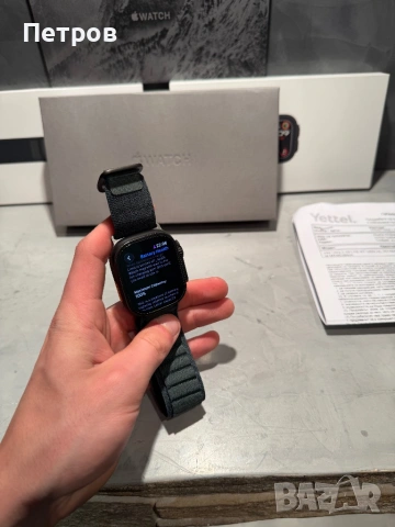 100% battery! Гаранция!  Apple Watch Ultra 2  Black Titanium Green 49 mm, снимка 7 - Смарт гривни - 54445163