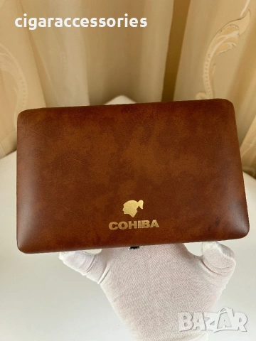 Хумидор COHIBA за 5 пури – кожен калъф, преносим, снимка 3 - Табакери - 50898536
