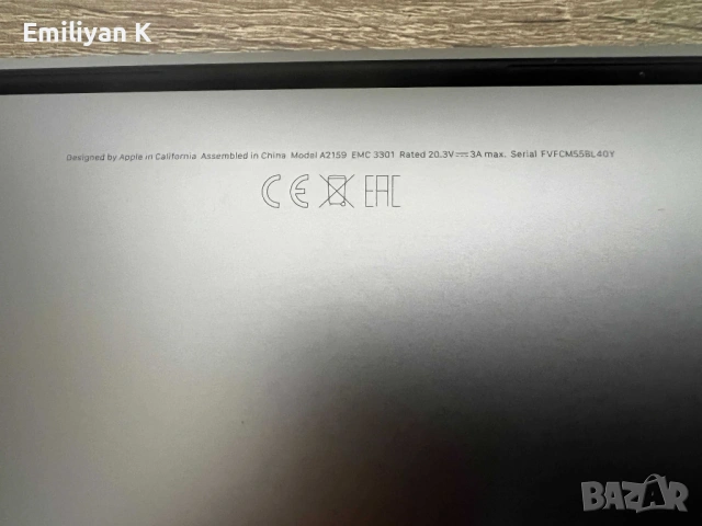 Macbook Pro 13" A2159 (i5 / 8G RAM / 128G), снимка 5 - Лаптопи за работа - 54486555