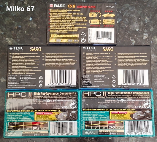 Лот 5 бр. нови TDK, Sony, BASF (Chrome) (90 min), снимка 3 - Аудио касети - 55284409
