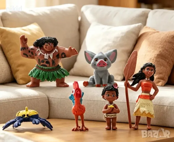6 бр Смелата Ваяна и приятели играчки Moana PVC сет фигурки играчки топери за торта украса играчка, снимка 2 - Фигурки - 55344068
