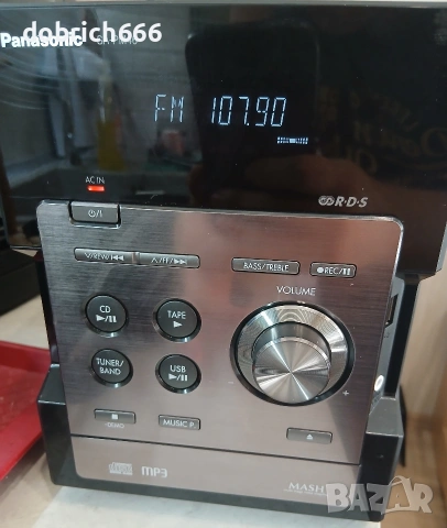 Аудио уредба Panasonic SA-PM46 USB CD FM Aux флашка с тонколони, снимка 5 - Аудиосистеми - 55071958