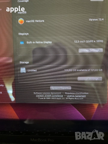 13" Core i5 MacBook Pro A1708 /Mid-2017/-i5/8GB RAM/128GB SSD, снимка 9 - Лаптопи за дома - 55010589