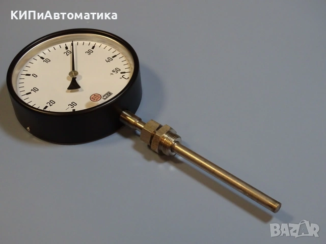 биметален термометър WEC 4375R-150 Ø160 mm G1/2 -30/+50°C L-150mm, снимка 4 - Резервни части за машини - 54525777