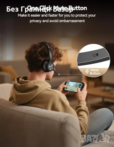 Нова слушалка Bluetooth хендсфри TECKNET за работа, кол център, шофьори, 15 м обхват, снимка 5 - Bluetooth слушалки - 54968041