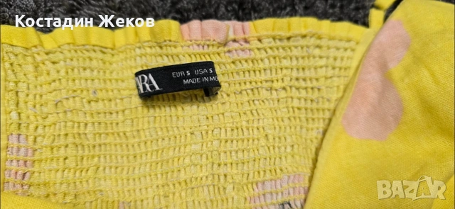 Нов. Къс ленен топ (crop top) на марката Zara. , снимка 6 - Корсети, бюстиета, топове - 54875274