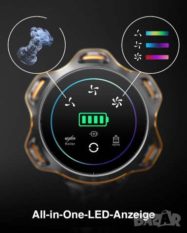 Безжична прахосмукачка Bulelink Zenith G10 45000Pa 550W с батерия до 65 минути - НОВА - Като Dyson, снимка 3 - Прахосмукачки - 55119271
