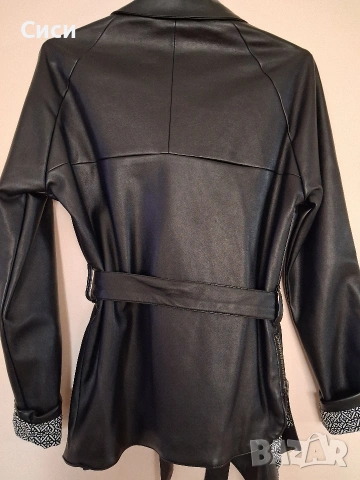 Дамско раздвижено кожено яке, снимка 2 - Якета - 54165594